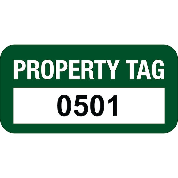 Lustre-Cal VOID Label PROPERTY TAG Green 1.50in x 0.75in Serialized 0501-0600, 100PK 253774Vo1G0501 - main